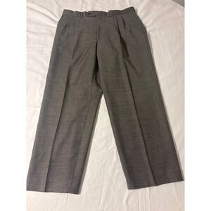 Unbranded Pleated Dress Pants Mens 36 Grey Wool Blend Trousers